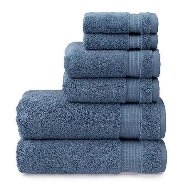 Martha Stewart Noah Turkish Cotton 6-Piece Towel Set in Blue