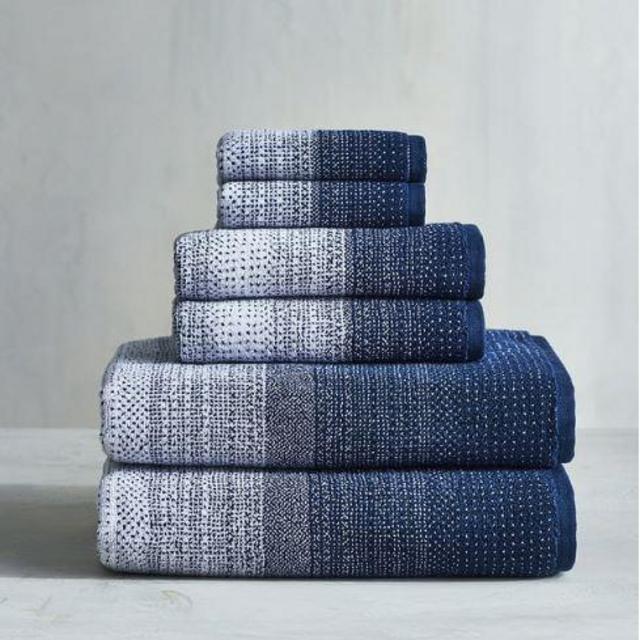 Better Homes & Gardens Signature Soft Heathered 6 Piece Towel Set, Blue Admiral