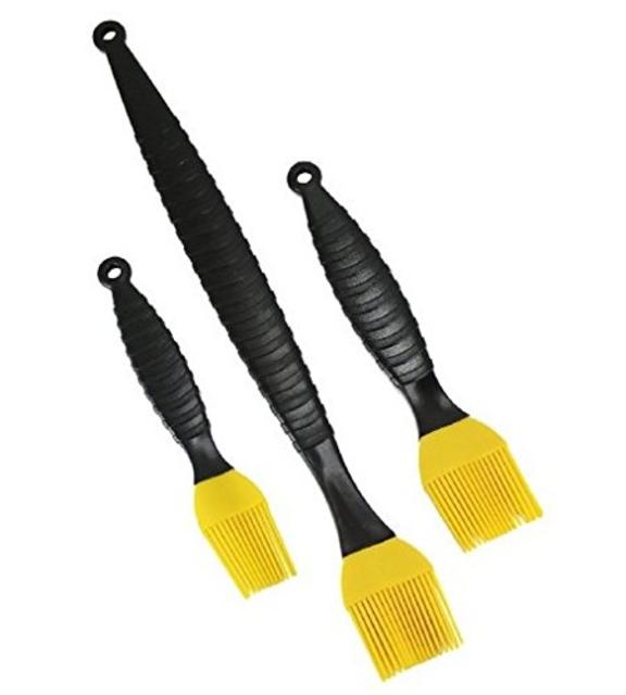 Tiemom Silicone Basting Brushes (Yellow, Set of 3)