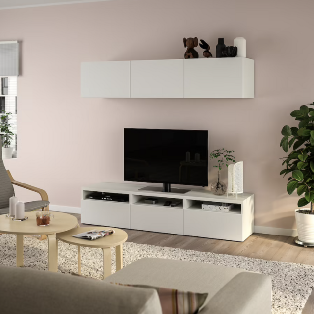 TV bench, white/Lappviken white 70 7/8x16 1/2x72 7/8 "