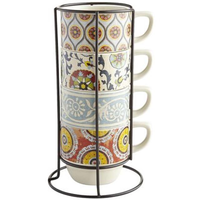 Suzani Patchwork Stacking Mugs Set