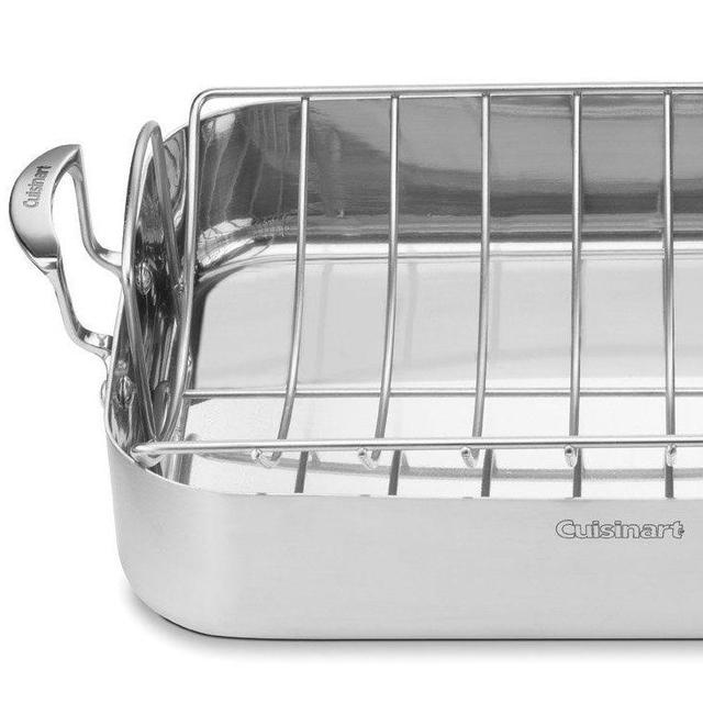 Cuisinart MCP117-16BR MultiClad Pro Stainless 16-Inch Rectangular Roaster with Rack