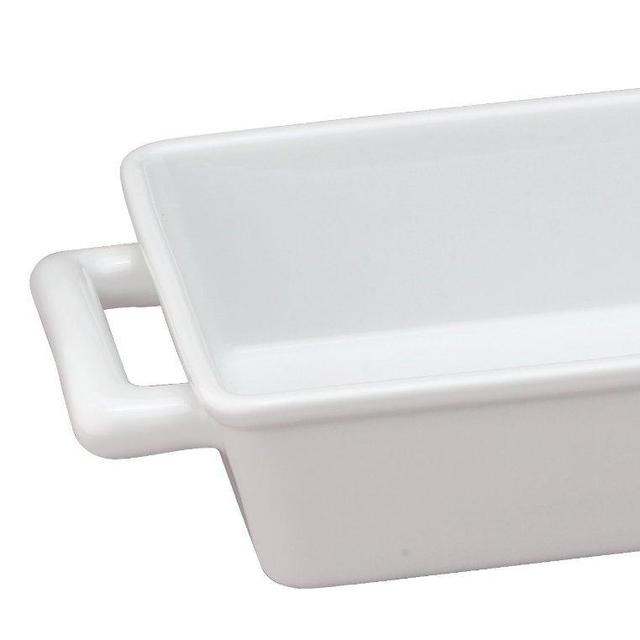 HIC Oblong Rectangular Baking Dish Roasting Individual Lasagna Pan, Fine White Porcelain, 8.5-Inches x 5.5-Inches x 2.5-Inches