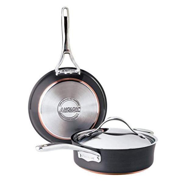 Anolon Nouvelle 3-quart Covered Sauteuse and 10'' French Skillet