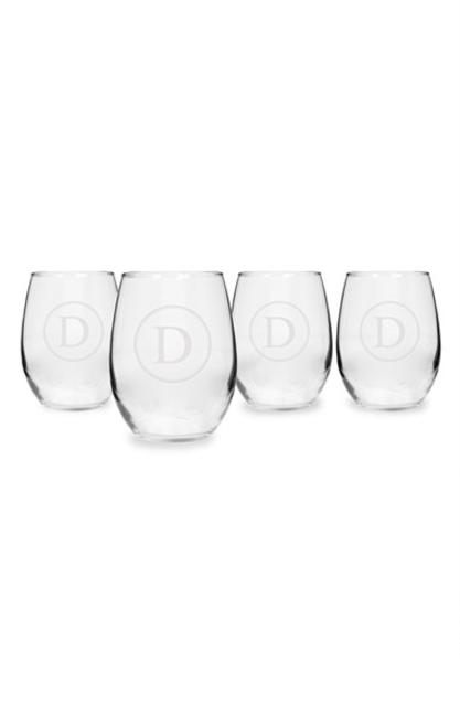 Personalized Stemless Wine Glasses (Set of 4)