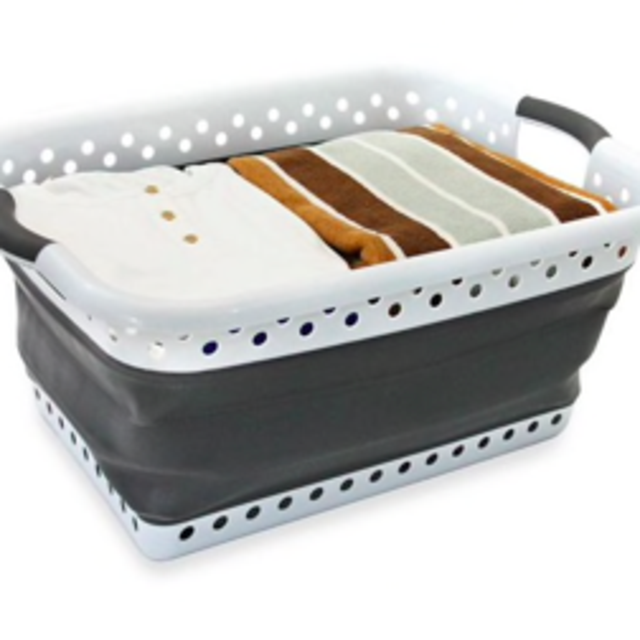 Collapsible Laundry Basket in Grey