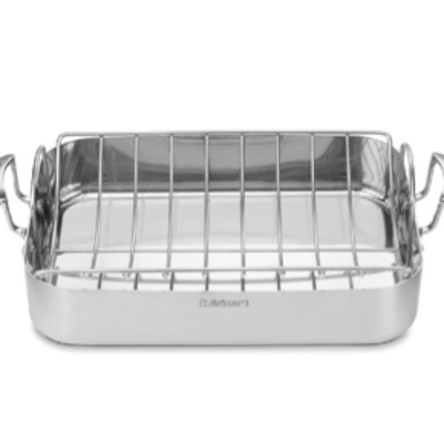 Cuisinart MCP117-16BR MultiClad Pro Stainless 16-Inch Rectangular Roaster with Rack