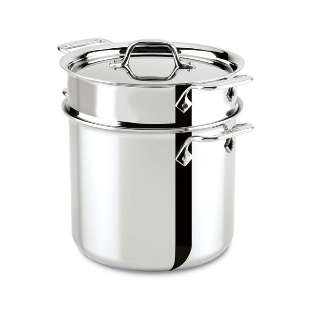 D3 Stainless 3-ply Bonded Cookware, Pasta Pentola with lid, 7 quart