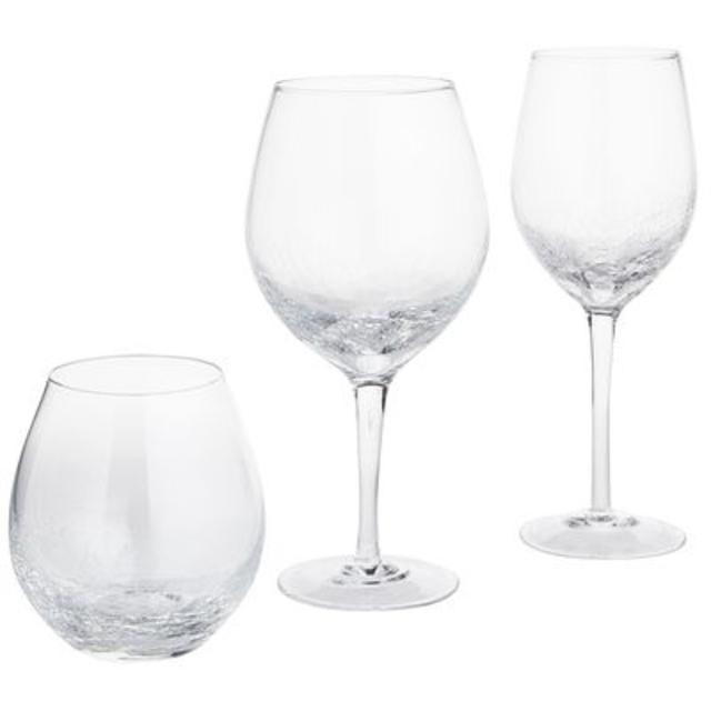 Crackle Clear Stemware