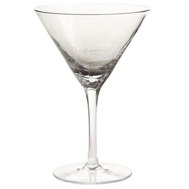 Crackle Glassware Collection Crackle Smoke Martini Glass
