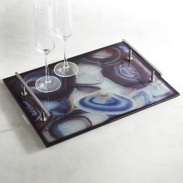Blue Faux Agate Tray