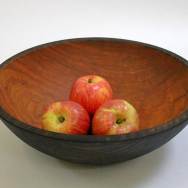 15" Ebonized Cherry Salad Bowl. Personalized Carving