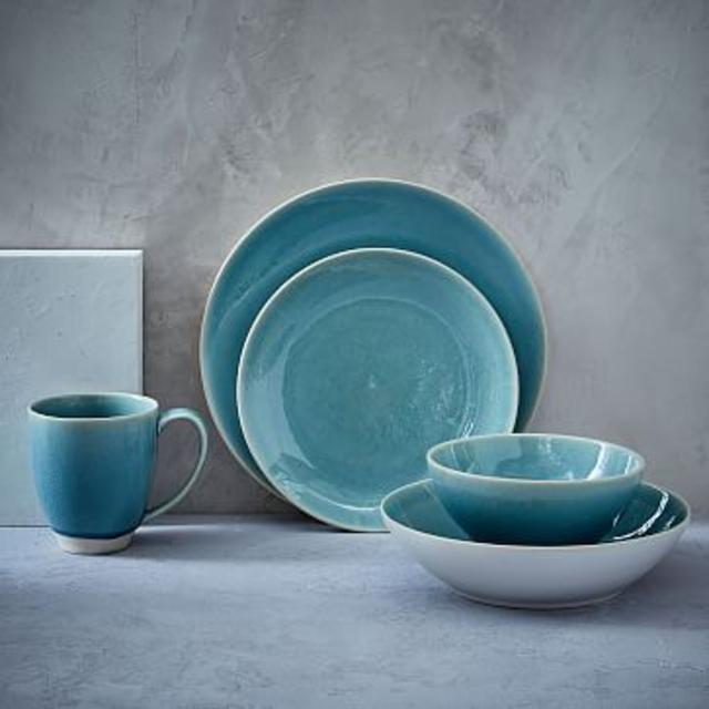 Crackle Glaze Dinner Plate - Turquoise