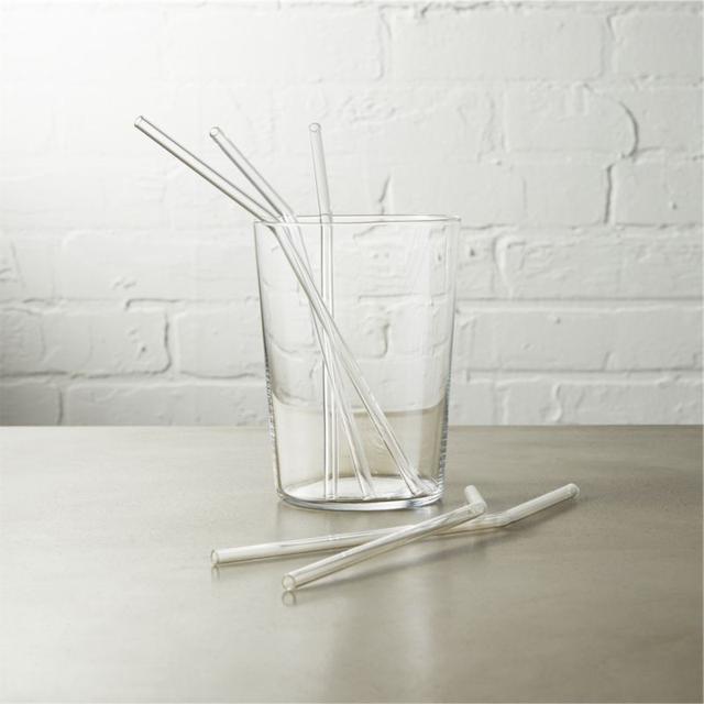 set of 8 glass straws
