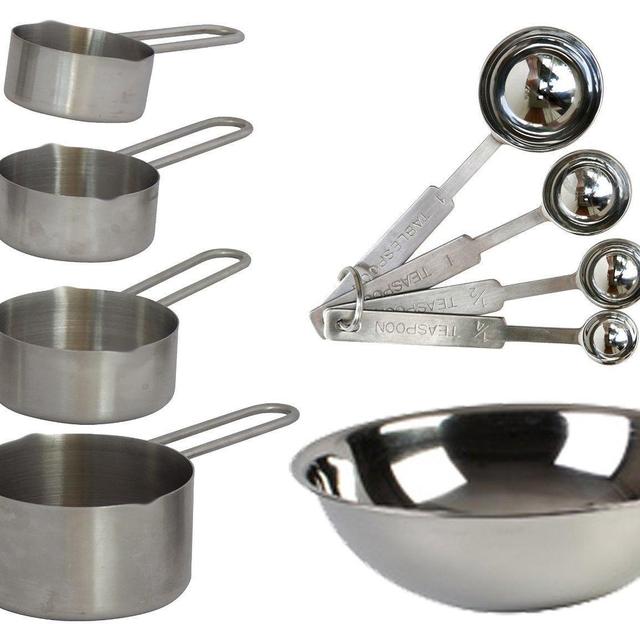 Stainless Steel Measuring Set w/ Mixing Bowl