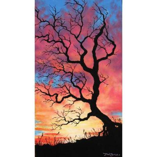 Local Art - Canvas Mounted Print (Red Parasol)