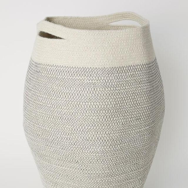 Jute Laundry Basket Natural White