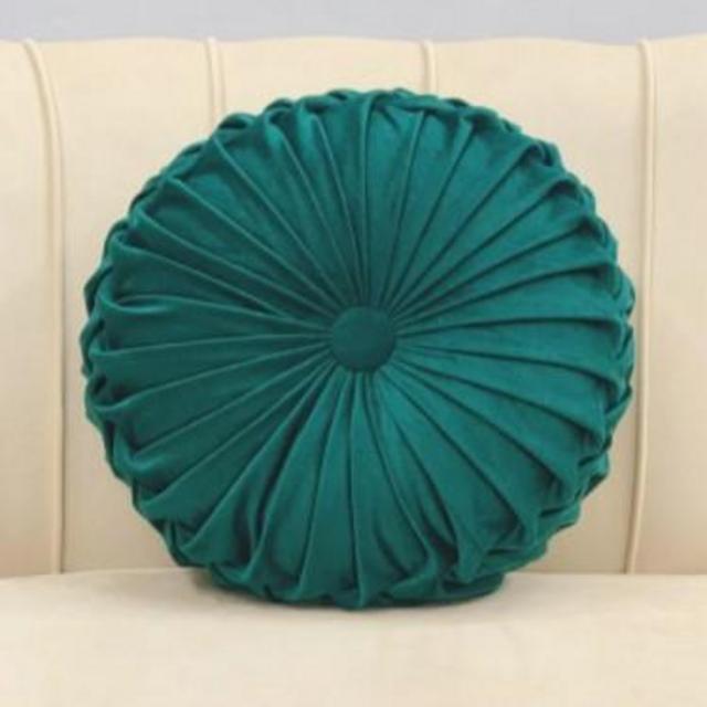 Round Pleated Throw Pillow