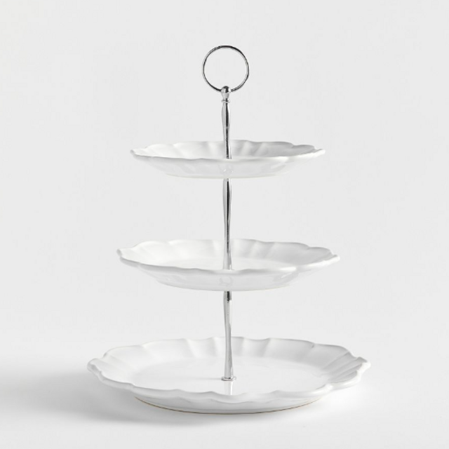 Monique Lhuillier Juliana Scalloped Three Tiered Stand