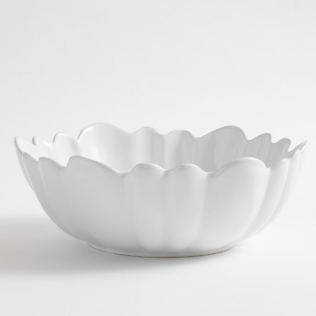 Monique Lhuillier Camille Scalloped Stoneware Serving Bowl