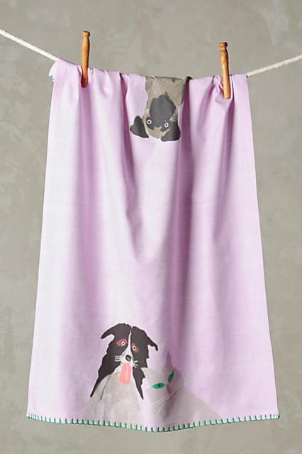 The Farm Dishtowel - Cat & Dog