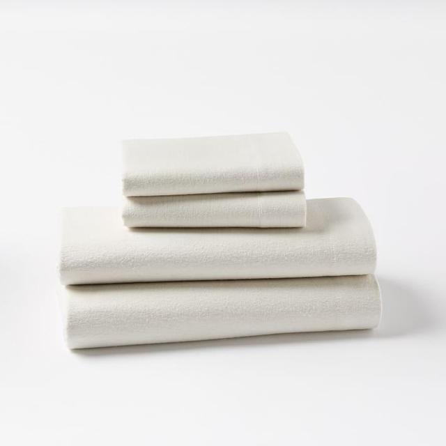 Flannel Standard Sheets and Pillowcase, Queen, Ivory