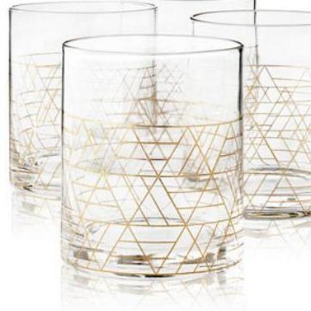 Gold Decal Double Old-Fashioned Glasses, Set of 4, Created for Macy's