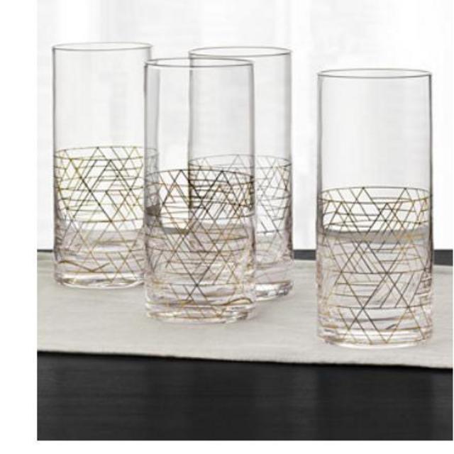 Gold Decal Highball Glasses, Set of 4, Created for Macy's