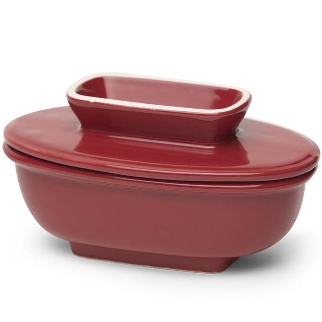Butter Bay American Made Butter Keeper Butter Dish, Made in USA, Pomegranate