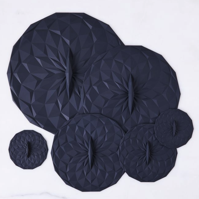 Round Silicone Lids (Black, Complete Set of 6)