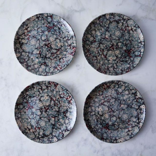Ebru Print Melamine Plates (Set of 4) (Austen)