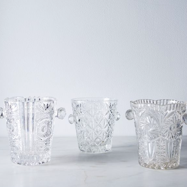 Vintage French Glass Ice Bucket