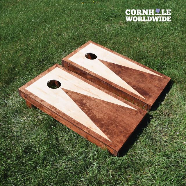 Stained Triangle Hardwood Cornhole Game