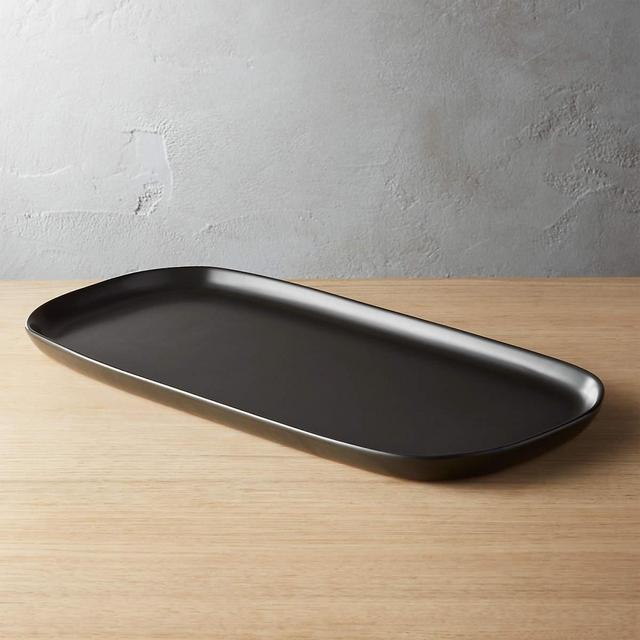 BLACK - Crisp Matte Black Rectangular Platter