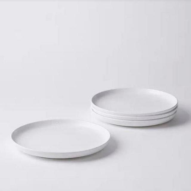 (WHITE DINNER PLATE, Set of 4) Casafina Modern Classic Ceramic Dinner Plate