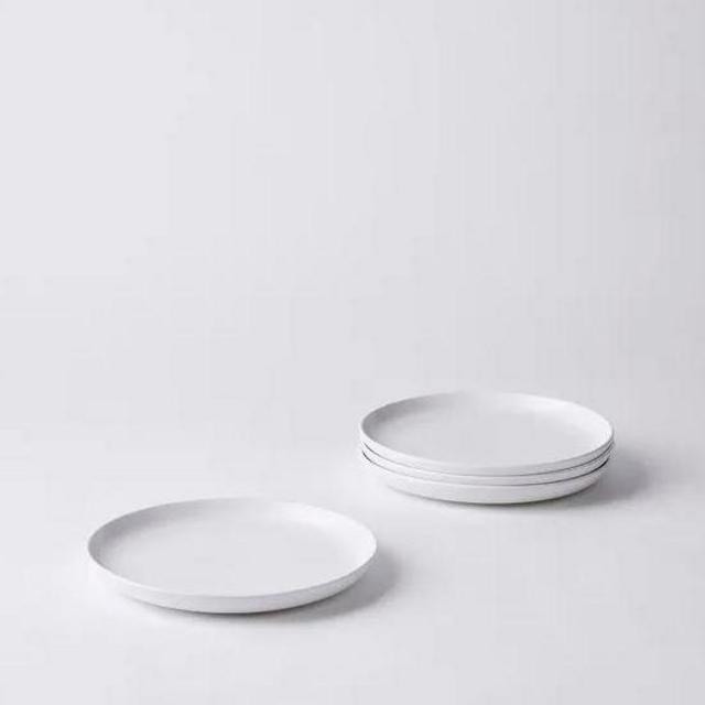 (WHITE SALAD PLATE, Set of 4) Casafina Modern Classic Ceramic Salad Plate