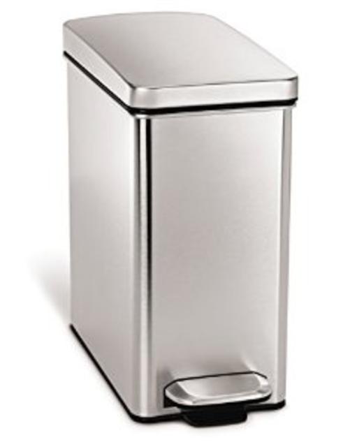simplehuman Profile Step Trash Can, Stainless Steel, 10 L / 2.6 Gal