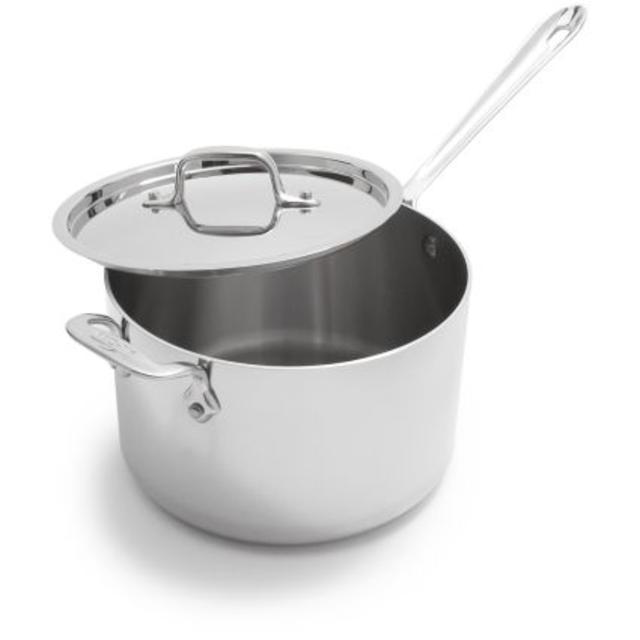 All-Clad Stainless Steel Saucepan with Lid 4 Qt