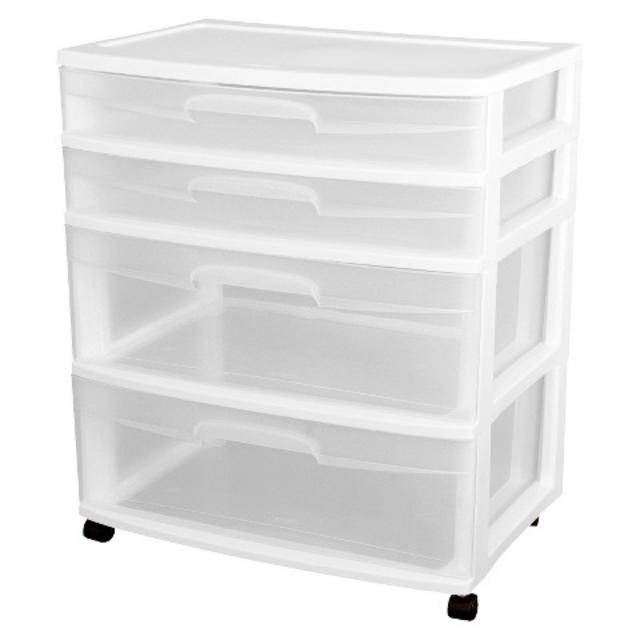 Sterilite® Ultra™ 4-Drawer Storage Cart - White product details page