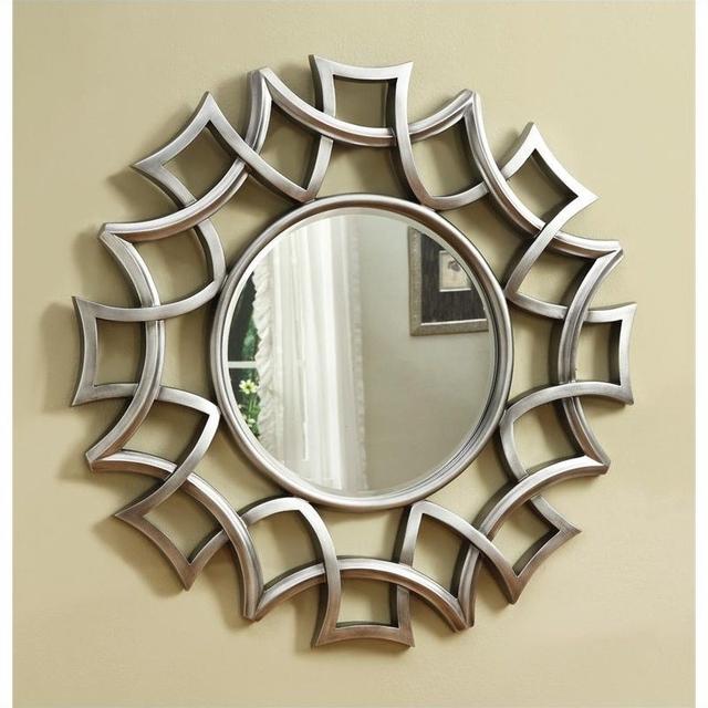 Coaster Starburst Accent Mirror in Silver Finish