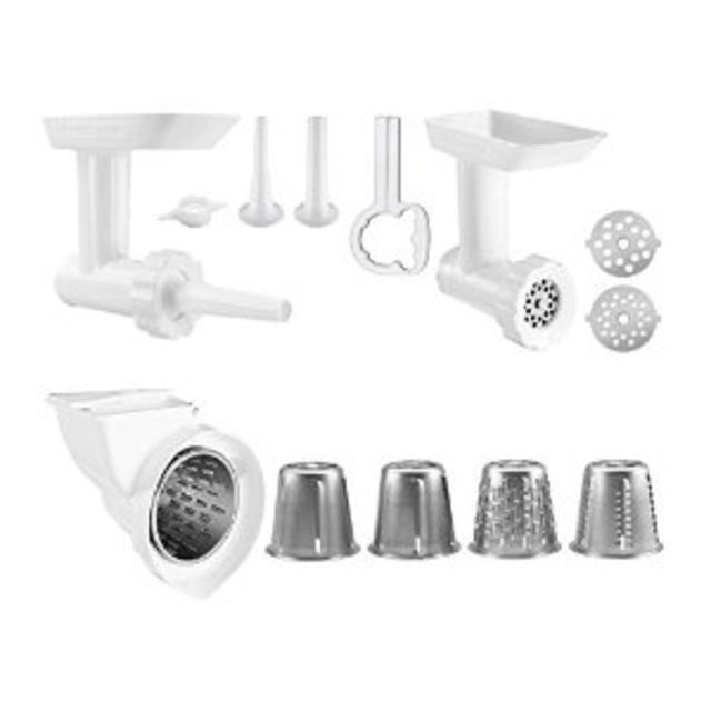 KitchenAid KGSSA Stand Mixer Attachment Pack 2 with Food Grinder, Rotor Slicer & Shredder, and Sausage Stuffer