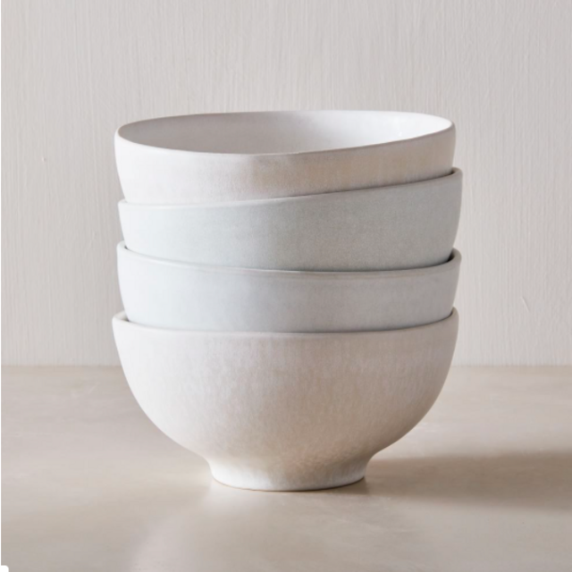Kanto Matte Glaze Ramen Bowls in Ice White