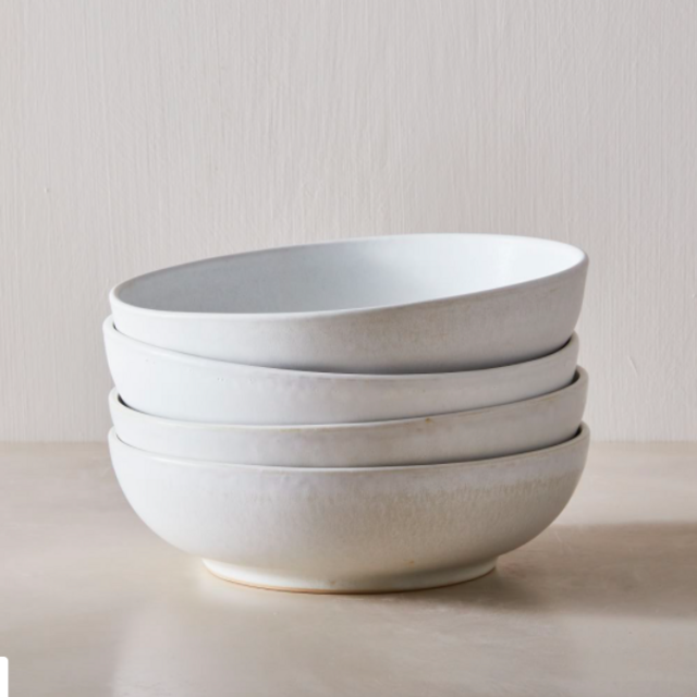 Kanto Matte Glaze Pasta Bowls in Ice White
