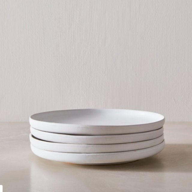 Kanto Matte Glaze Salad Plates in Ice White