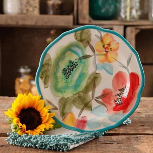 The Pioneer Woman Vintage Bloom 8.5" Decorated Salad Plate, Set of 4