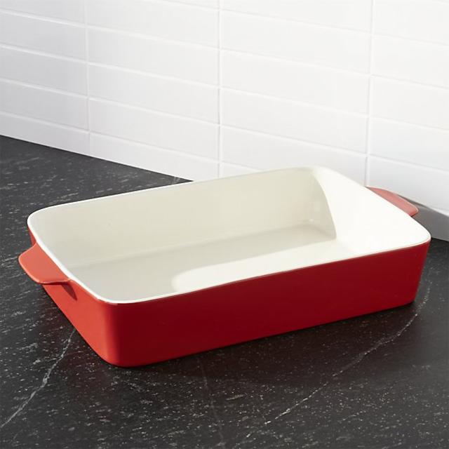 Potluck Lasagna Red Baking Dish