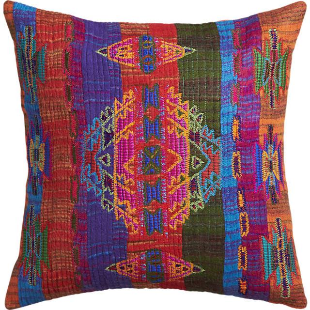 ouvrage embroidered 23" pillow with down-alternative insert
