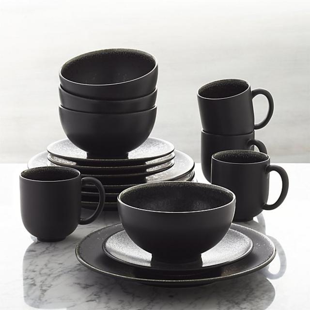 Jars Tourron Black 16-Piece Dinnerware Set