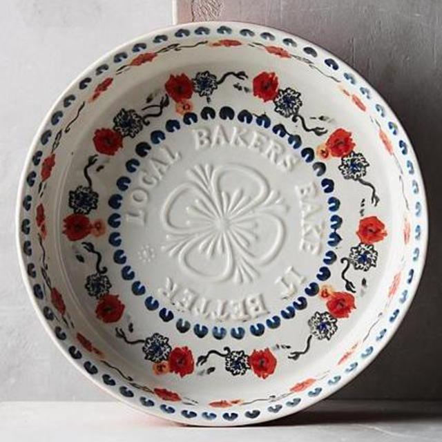 Anthropologie | Handpainted Lucerne Pie Dish