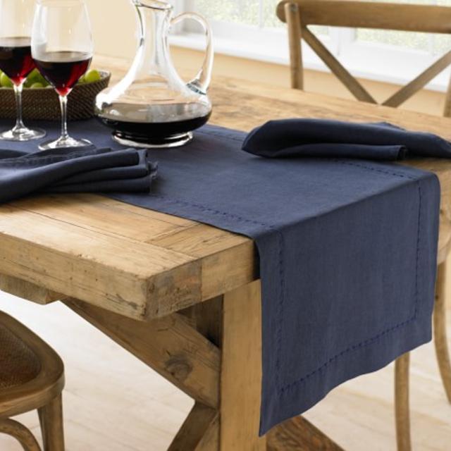 Williams-Sonoma | Navy Washed Linen Table Runner